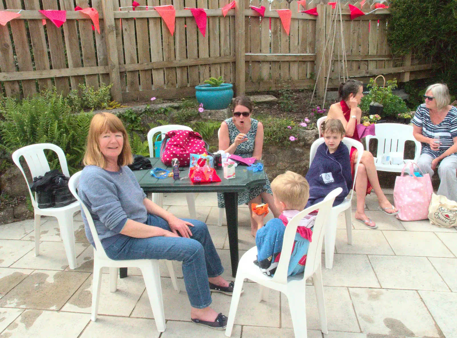 Grandma J and the gang, from The Grand Re-opening of the Chagford Lido, Chagford, Devon - 28th May 2016