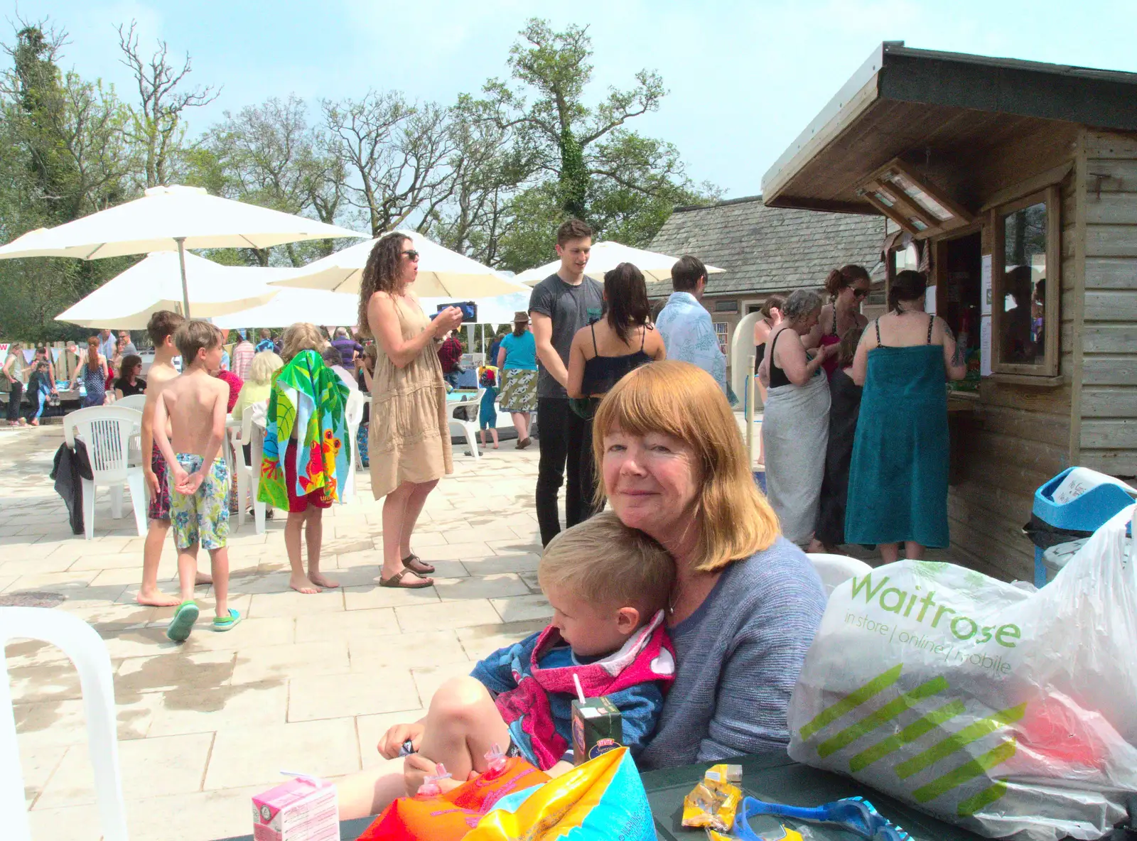 Harry gets a cuddle, from The Grand Re-opening of the Chagford Lido, Chagford, Devon - 28th May 2016