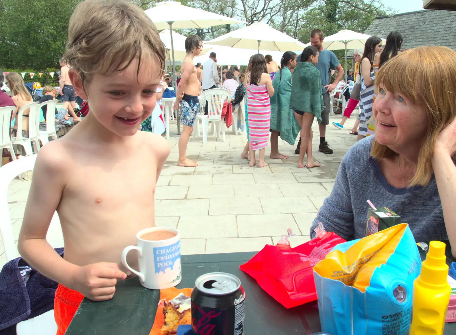 Fred and Mother, from The Grand Re-opening of the Chagford Lido, Chagford, Devon - 28th May 2016