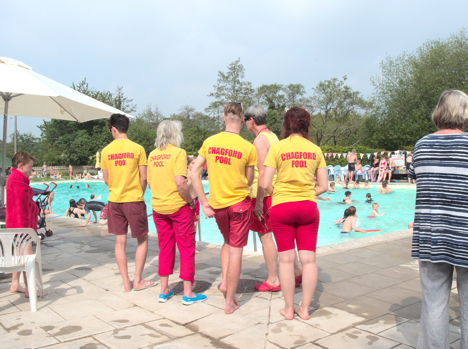 The lifeguards again from The Grand Re-opening of the Chagford Lido, Chagford, Devon - 28th May 2016