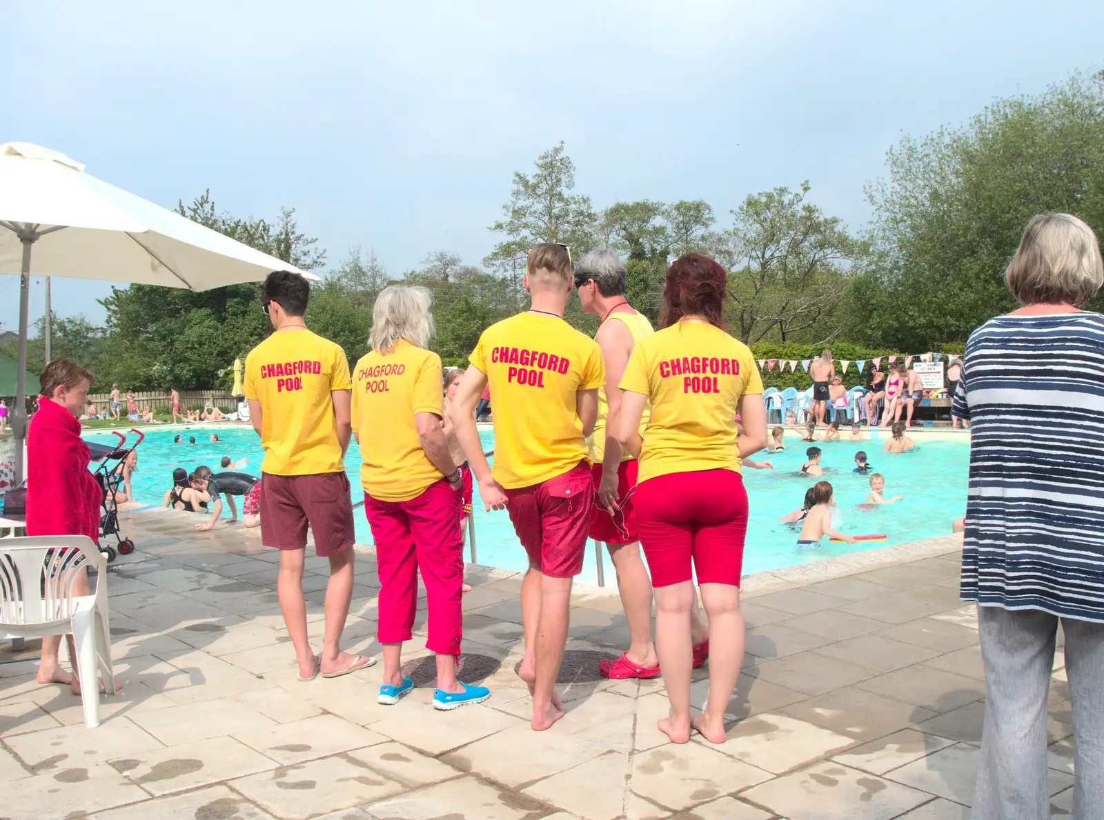 The lifeguards again, from The Grand Re-opening of the Chagford Lido, Chagford, Devon - 28th May 2016