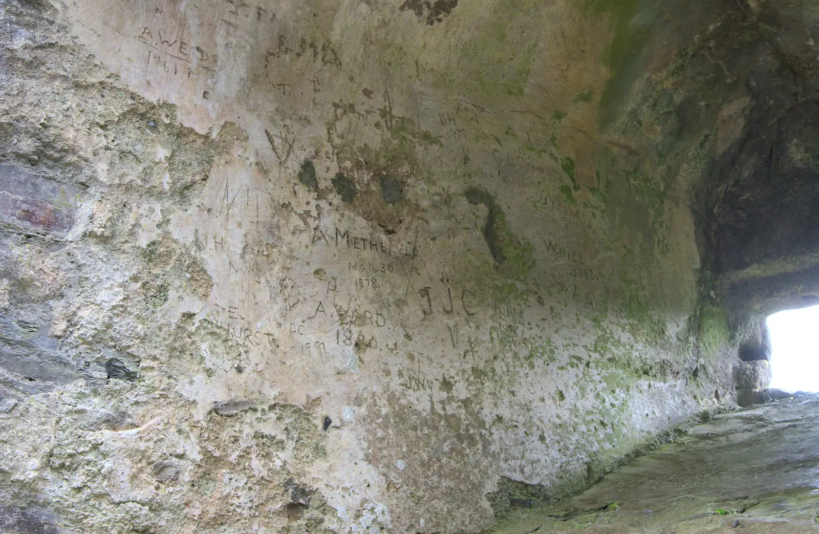 Castle graffiti, from A Visit to Okehampton Castle and Dartmoor, Devon  - 28th May 2016