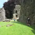 Mother clings to a wall, A Visit to Okehampton Castle and Dartmoor, Devon  - 28th May 2016