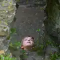 Fred looks up, A Visit to Okehampton Castle and Dartmoor, Devon  - 28th May 2016