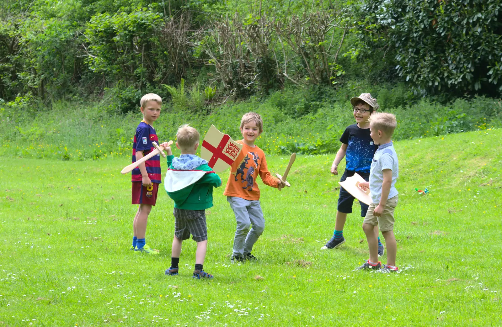 Harry and Fred get tooled up and join a gang, from A Visit to Okehampton Castle and Dartmoor, Devon  - 28th May 2016