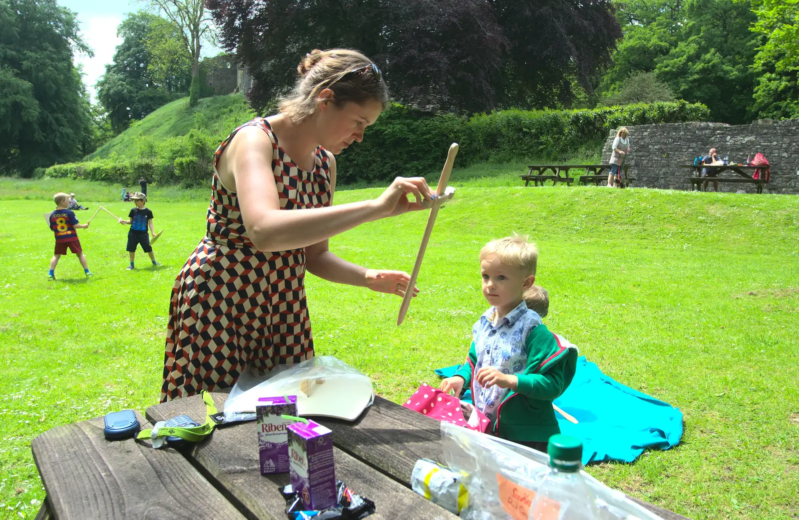 Harry's sword is presented, from A Visit to Okehampton Castle and Dartmoor, Devon  - 28th May 2016