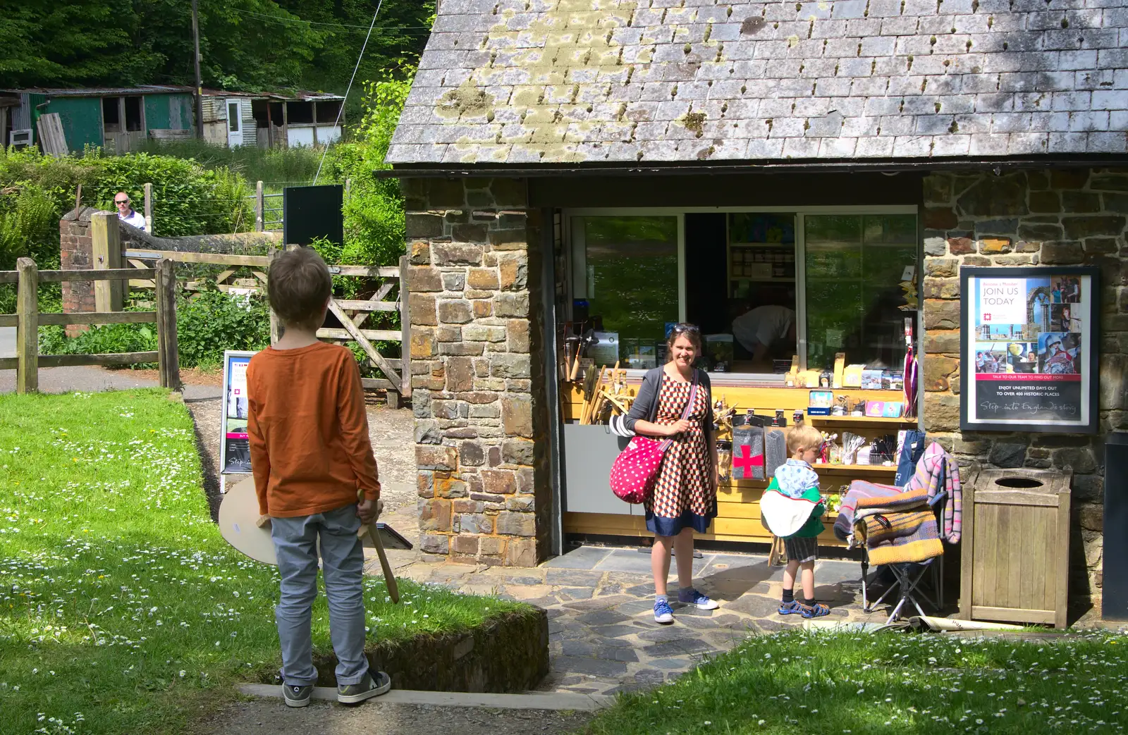 Back at the ticket office, from A Visit to Okehampton Castle and Dartmoor, Devon  - 28th May 2016