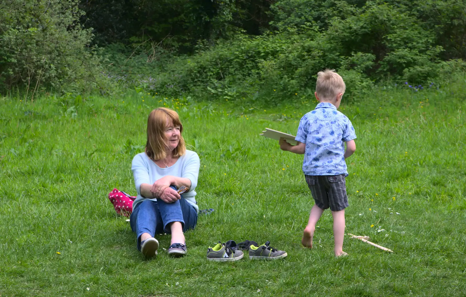 Mother and Harry, from A Visit to Okehampton Castle and Dartmoor, Devon  - 28th May 2016