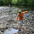 Fred walks around on the rocks, A Visit to Okehampton Castle and Dartmoor, Devon  - 28th May 2016