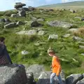 Isobel and Fred on a tor, A Visit to Okehampton Castle and Dartmoor, Devon  - 28th May 2016