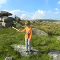 Fred waves a sword around, A Visit to Okehampton Castle and Dartmoor, Devon  - 28th May 2016