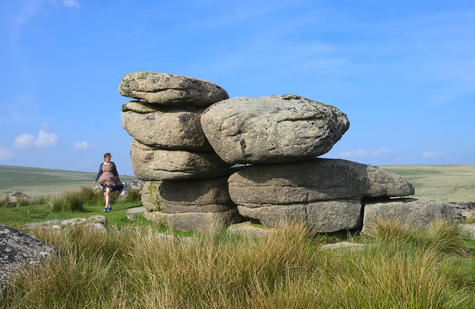 Isobel on Dartmoor, from A Visit to Okehampton Castle and Dartmoor, Devon  - 28th May 2016