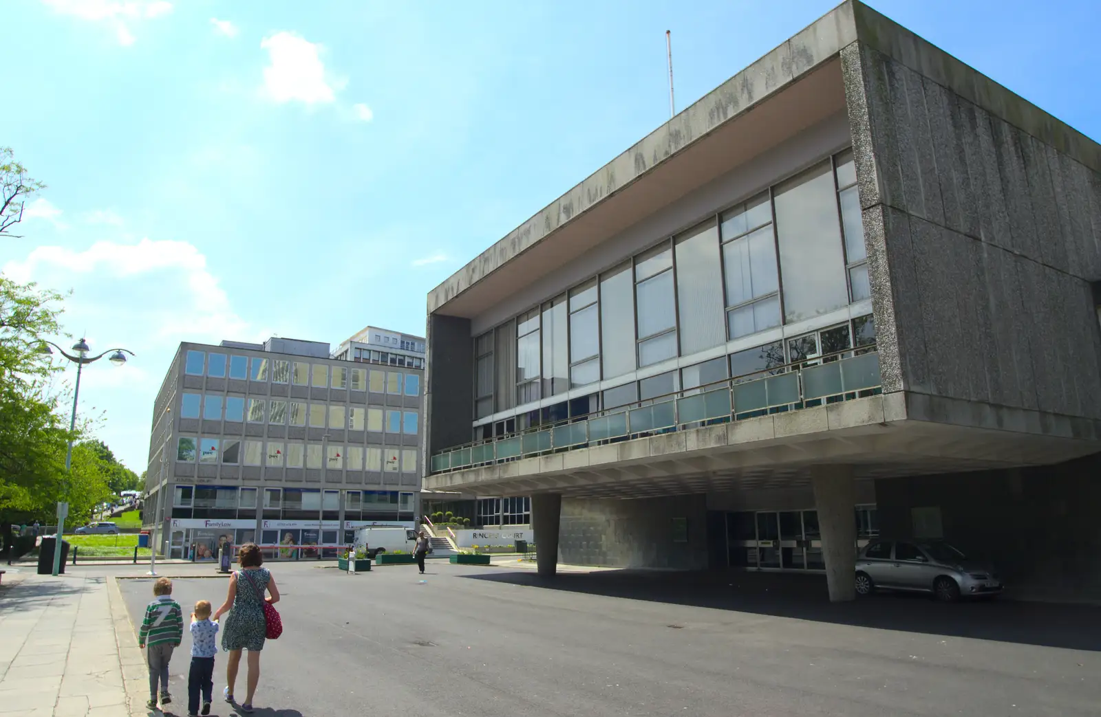 The stark 1962 concrete of the Civic Centre, from A Tamar River Trip, Plymouth, Devon - 30th May 2016