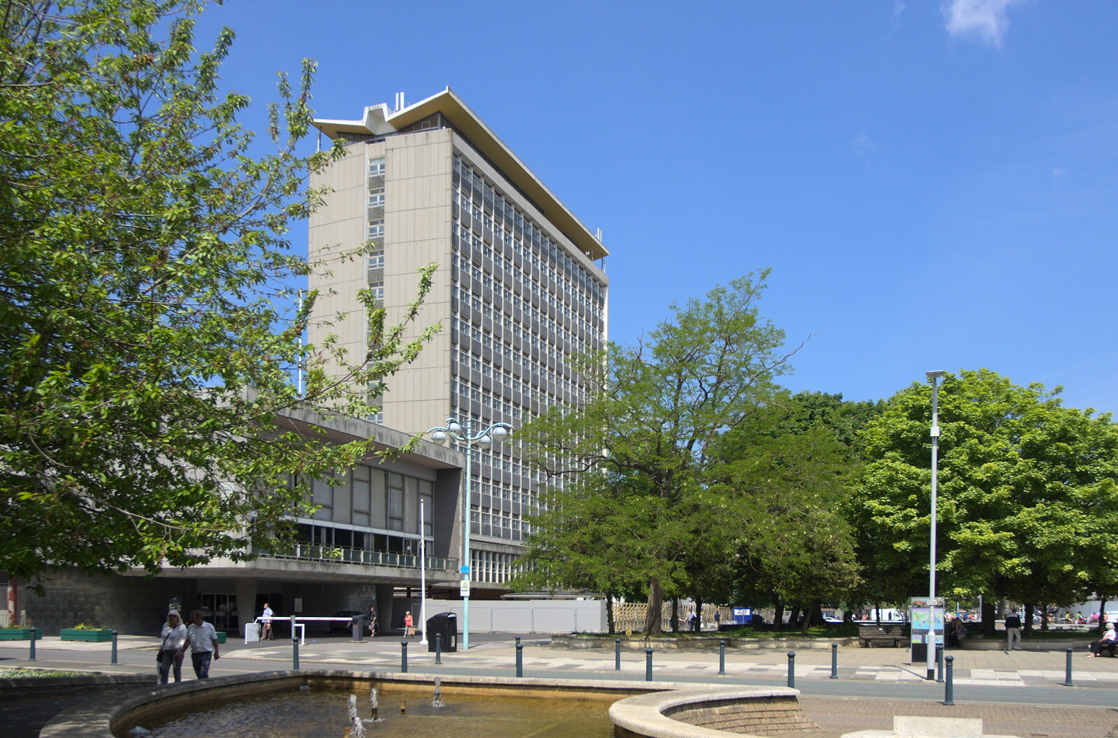 The Civic Centre: 1960s concrete from A Tamar River Trip, Plymouth, Devon - 30th May 2016