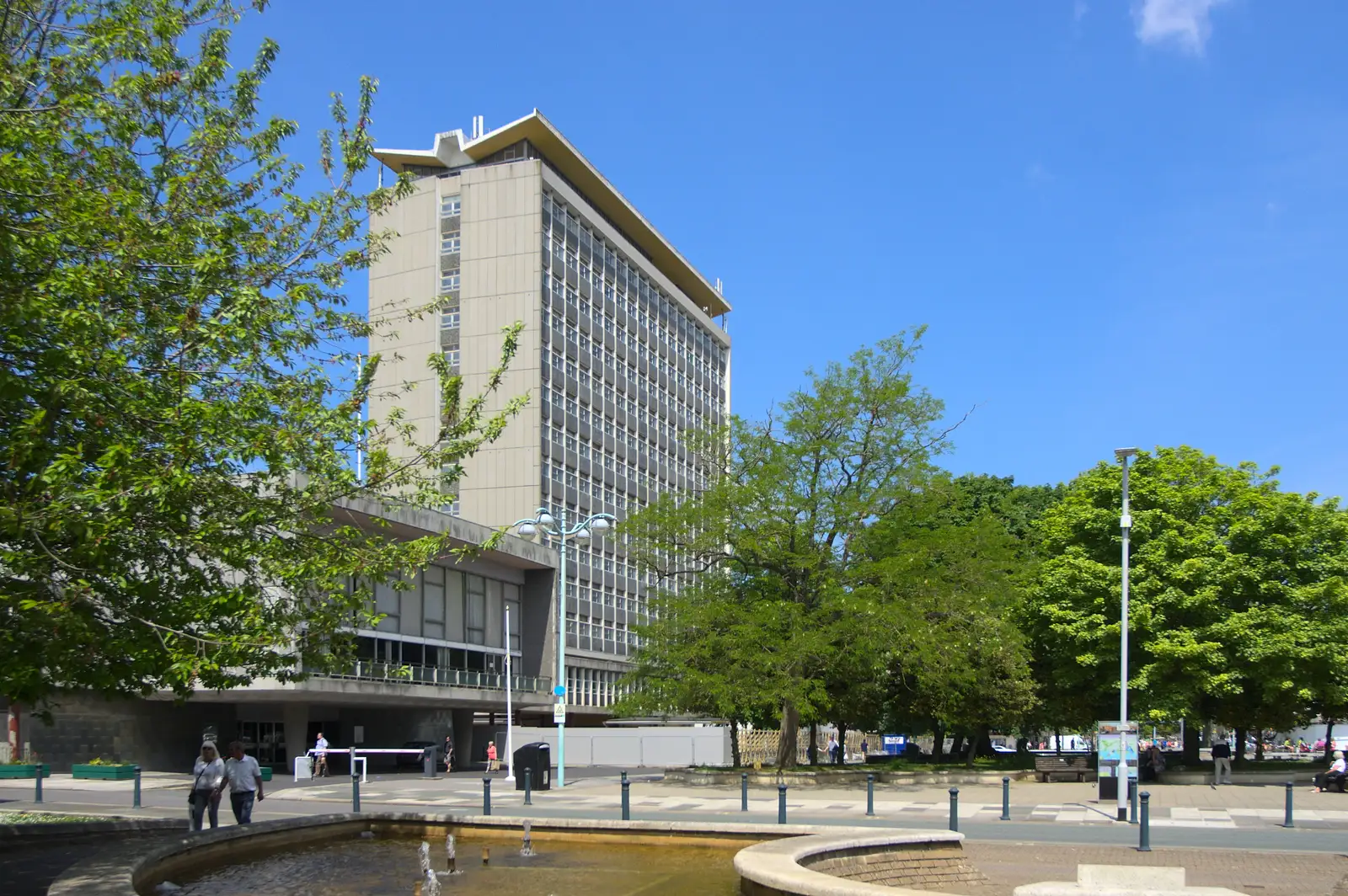 The Civic Centre: 1960s concrete, from A Tamar River Trip, Plymouth, Devon - 30th May 2016