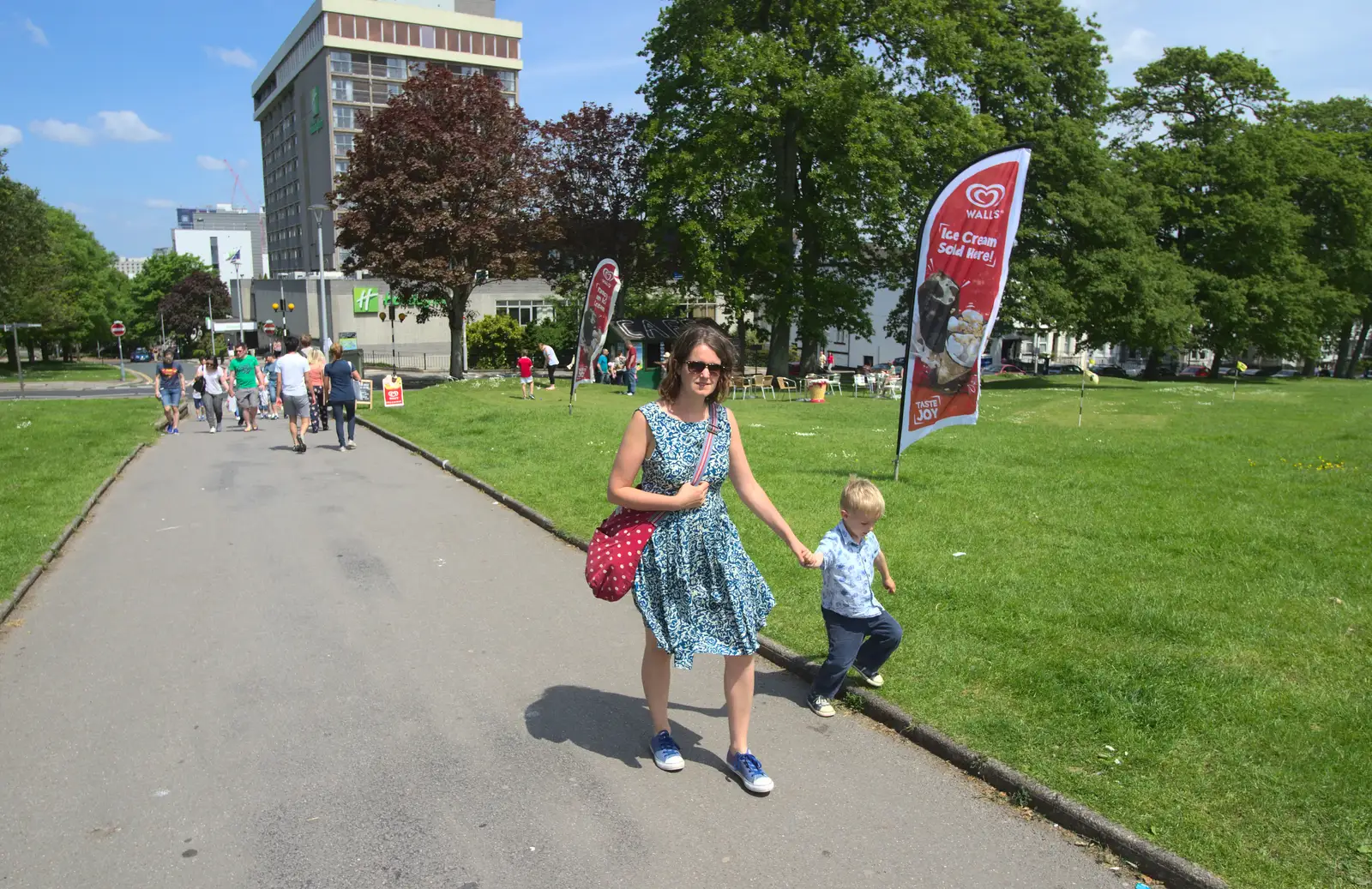 Isobel and Harry near the Mayflower Hotel, from A Tamar River Trip, Plymouth, Devon - 30th May 2016