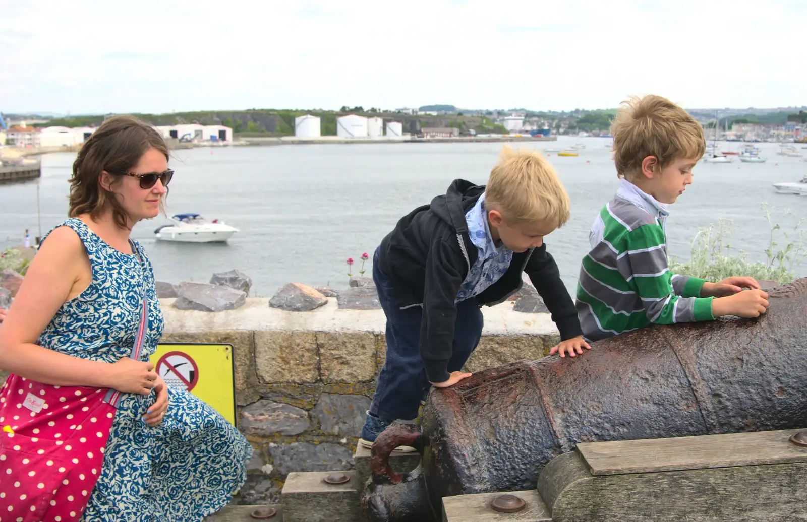 Harry climbs on too, from A Tamar River Trip, Plymouth, Devon - 30th May 2016