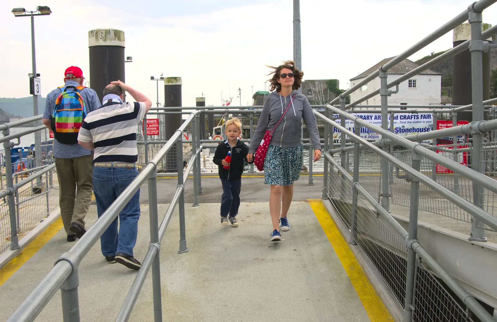 Isobel's hair is blown in the wind, from A Tamar River Trip, Plymouth, Devon - 30th May 2016