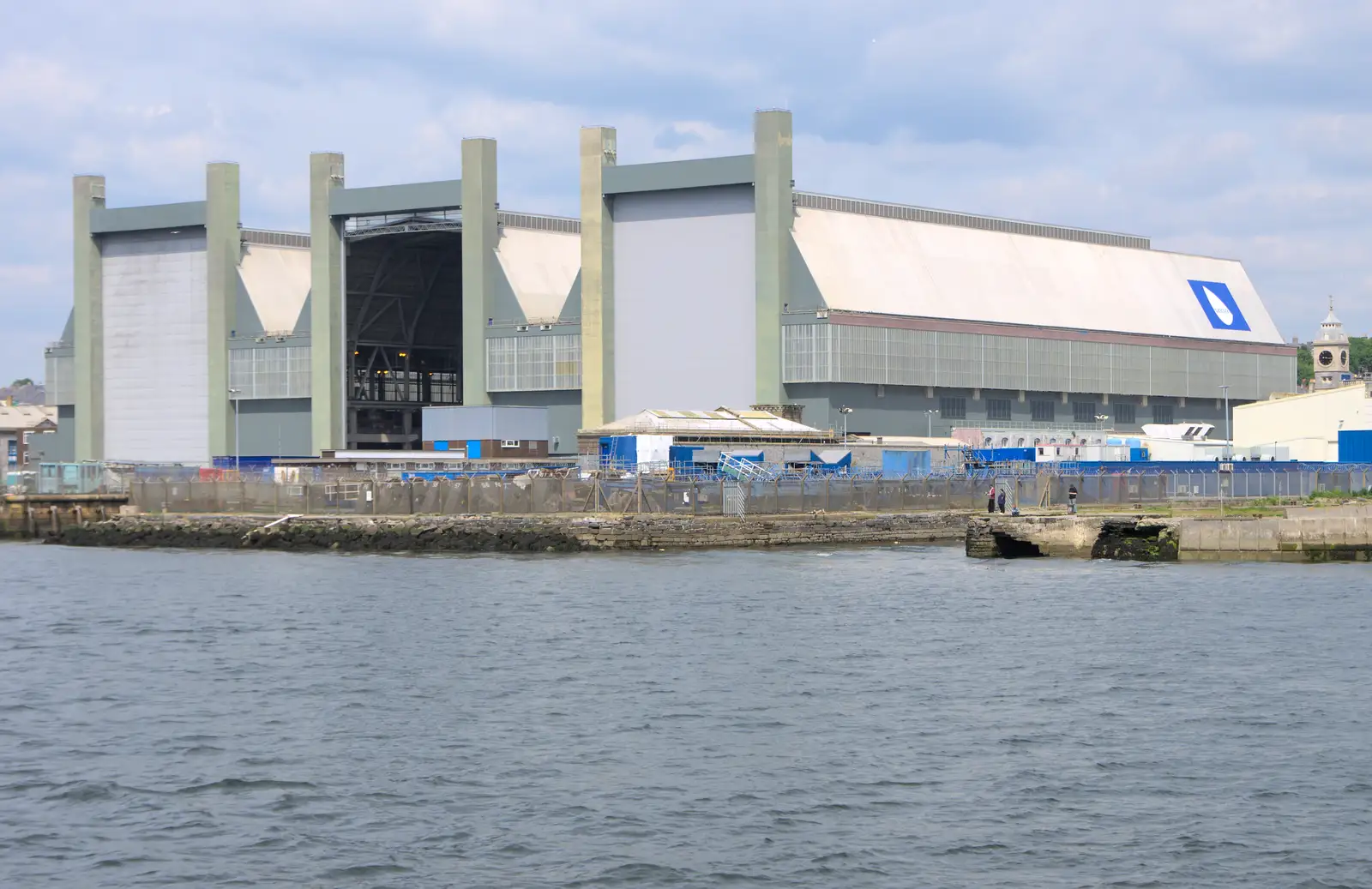 The massive ship sheds at Devonport, from A Tamar River Trip, Plymouth, Devon - 30th May 2016