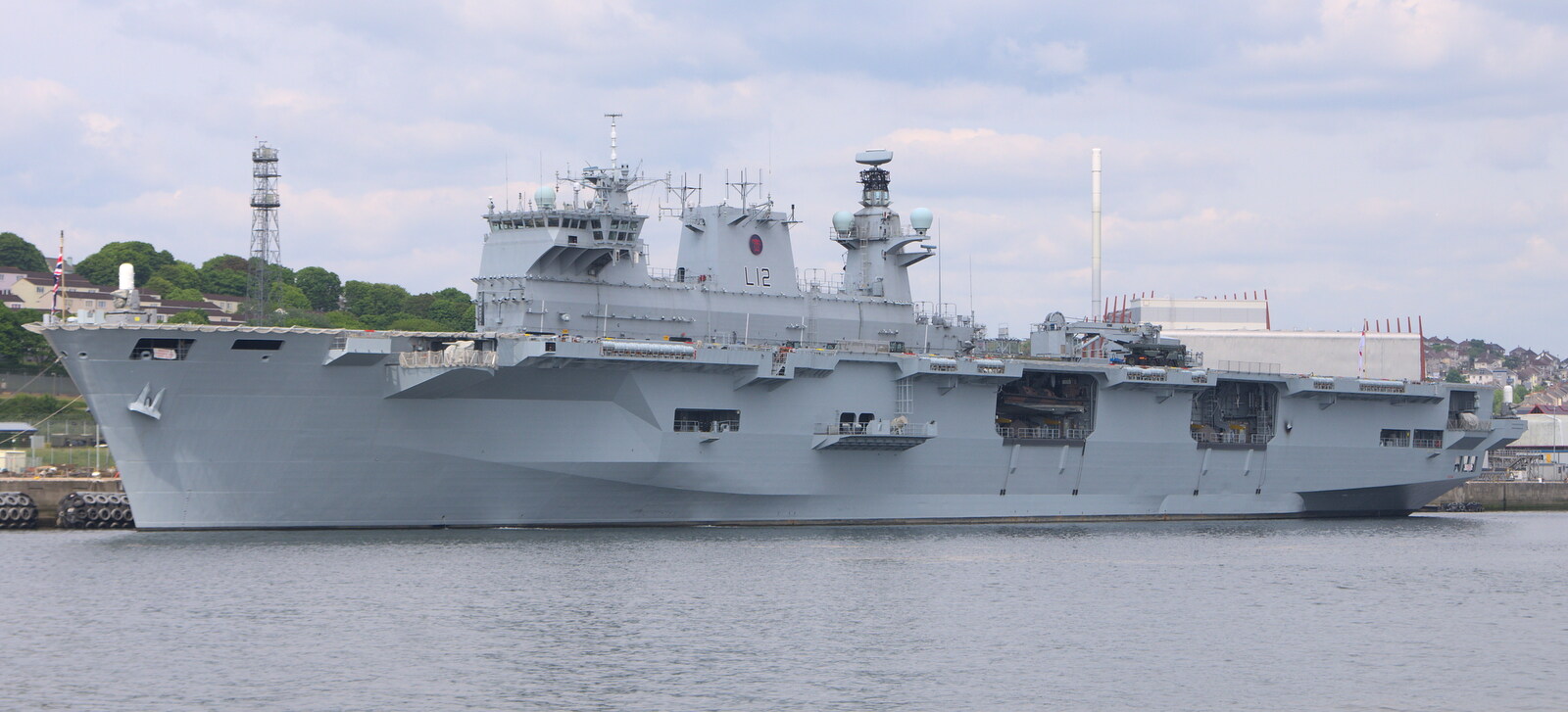 Another view of L12 HMS Ocean from A Tamar River Trip, Plymouth, Devon - 30th May 2016