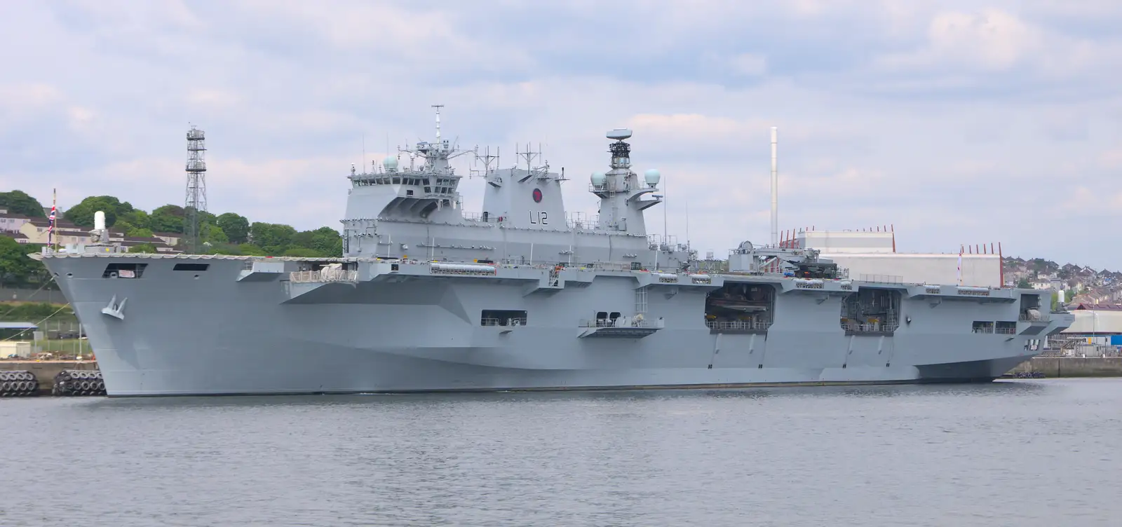 Another view of L12 HMS Ocean, from A Tamar River Trip, Plymouth, Devon - 30th May 2016