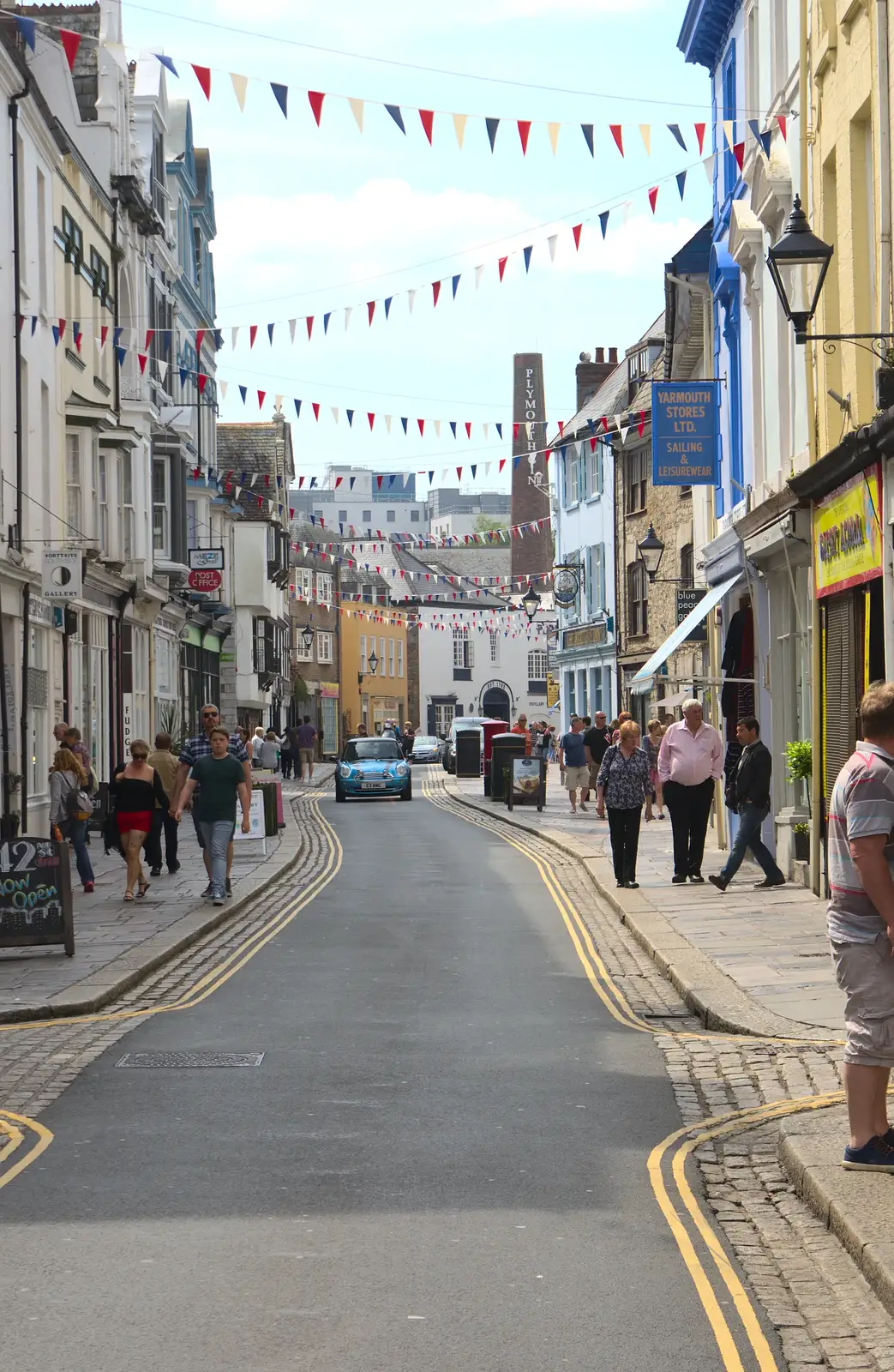 The Barbican and its bunting, from A Tamar River Trip, Plymouth, Devon - 30th May 2016