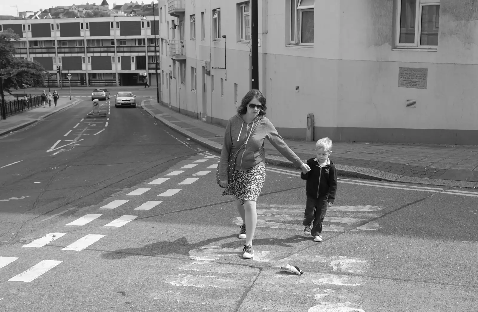 Isobel and Gabes wander up Buckwell Street, from A Tamar River Trip, Plymouth, Devon - 30th May 2016