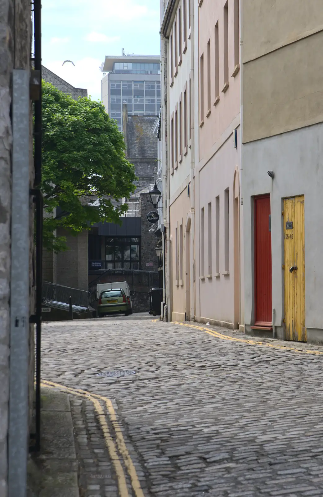 A glimpse of the Civic Centre from Buckwell Street, from A Tamar River Trip, Plymouth, Devon - 30th May 2016