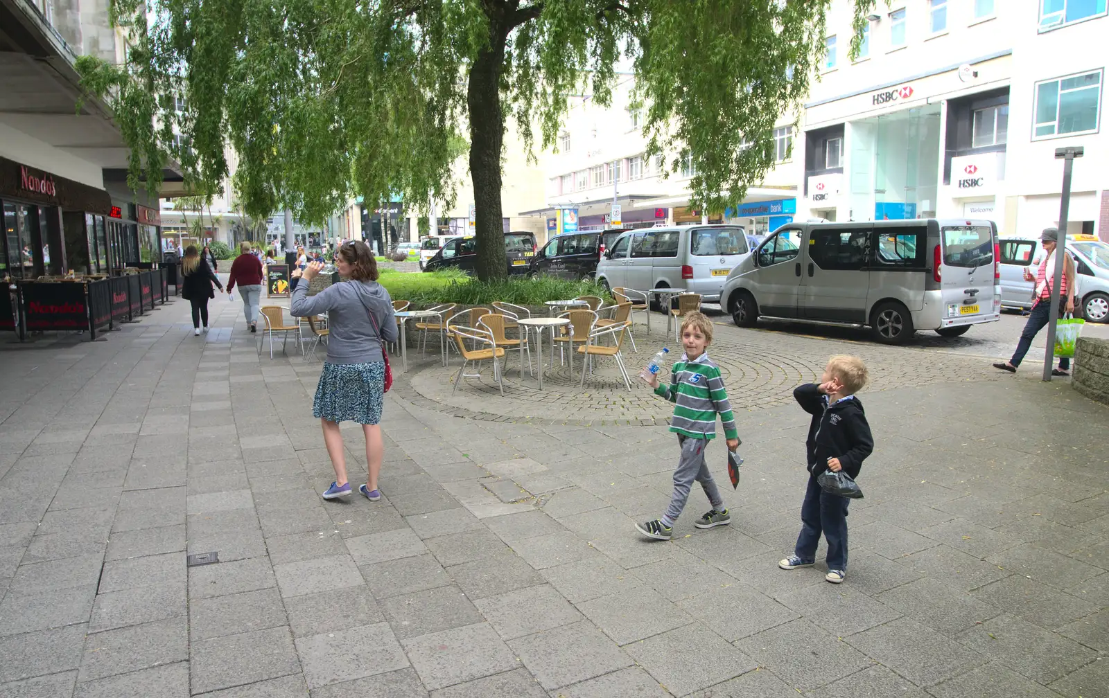 The boys on Old Town Street, from A Tamar River Trip, Plymouth, Devon - 30th May 2016