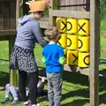 Isobel and Fred play noughts and crosses, Spreyton to Stonehenge, Salisbury Plain, Wiltshire - 31st May 2016