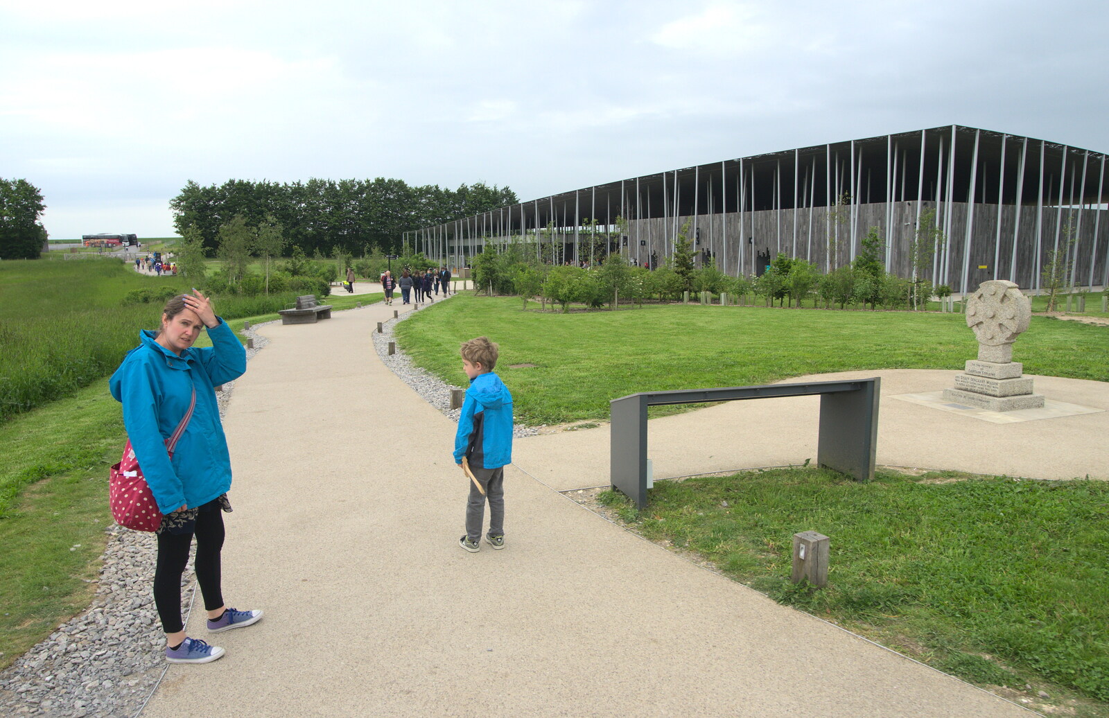 Isobel and Fred at the Stonehenge visitors' centre from Spreyton to Stonehenge, Salisbury Plain, Wiltshire - 31st May 2016
