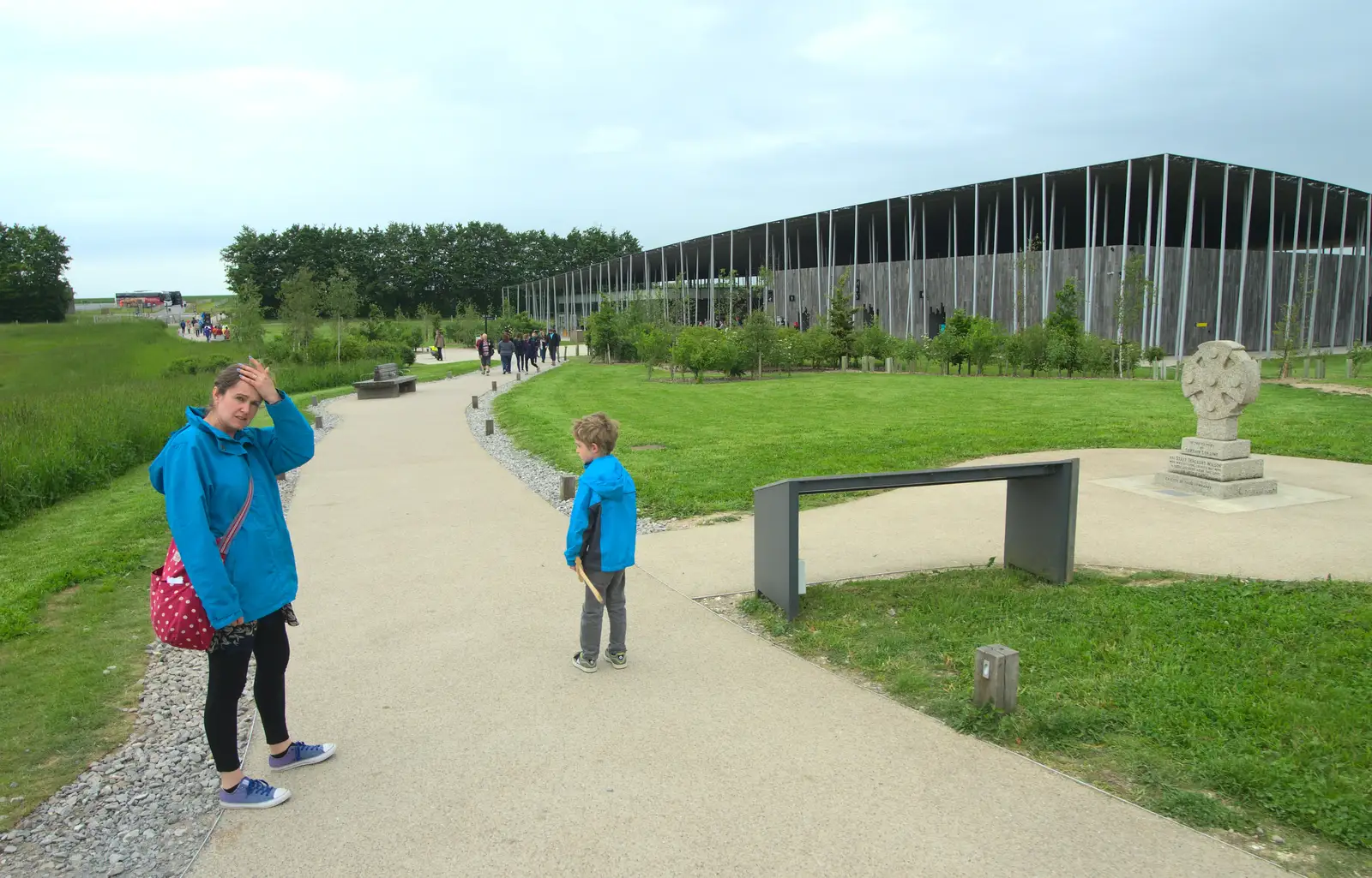 Isobel and Fred at the Stonehenge visitors' centre, from Spreyton to Stonehenge, Salisbury Plain, Wiltshire - 31st May 2016