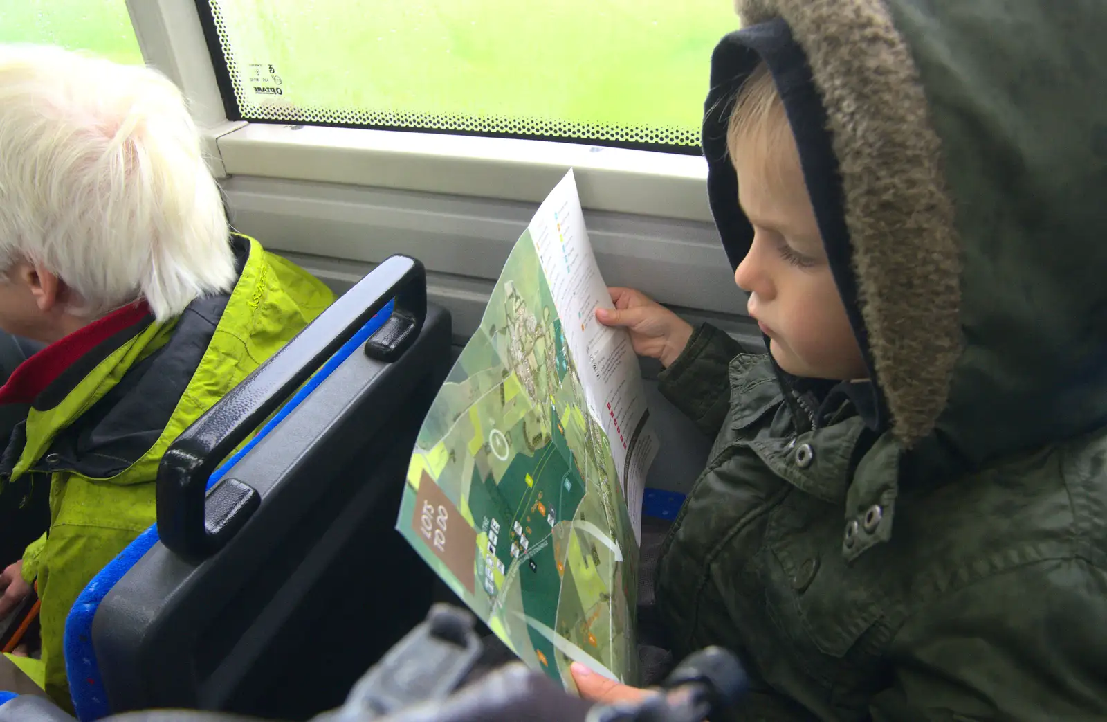 Harry reads the map of the Stonehenge site, from Spreyton to Stonehenge, Salisbury Plain, Wiltshire - 31st May 2016