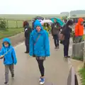 It's lashing rain as the bus drops us off, Spreyton to Stonehenge, Salisbury Plain, Wiltshire - 31st May 2016