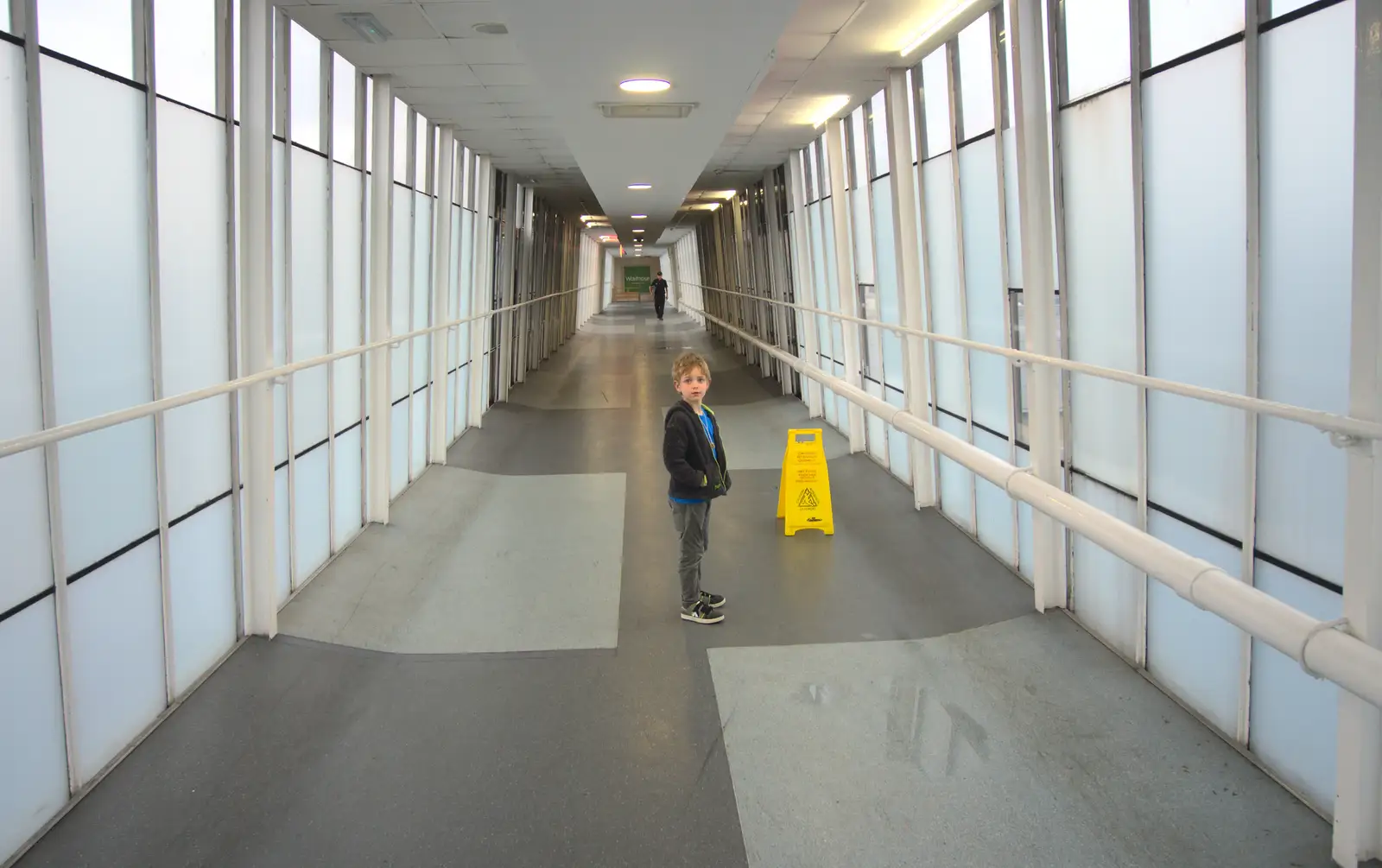 Fred on the link bridge of Reading Services, from Spreyton to Stonehenge, Salisbury Plain, Wiltshire - 31st May 2016