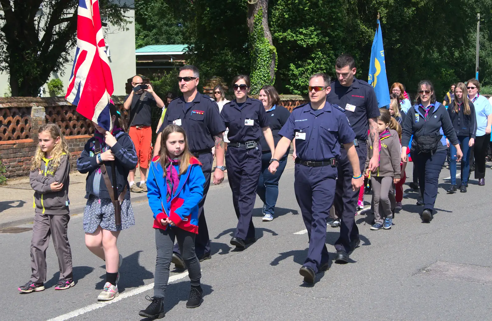 Parading on Lambseth Street, from A Trip to the Office and the Mayor-Making Parade, Eye, Suffolk - 4th June 2016