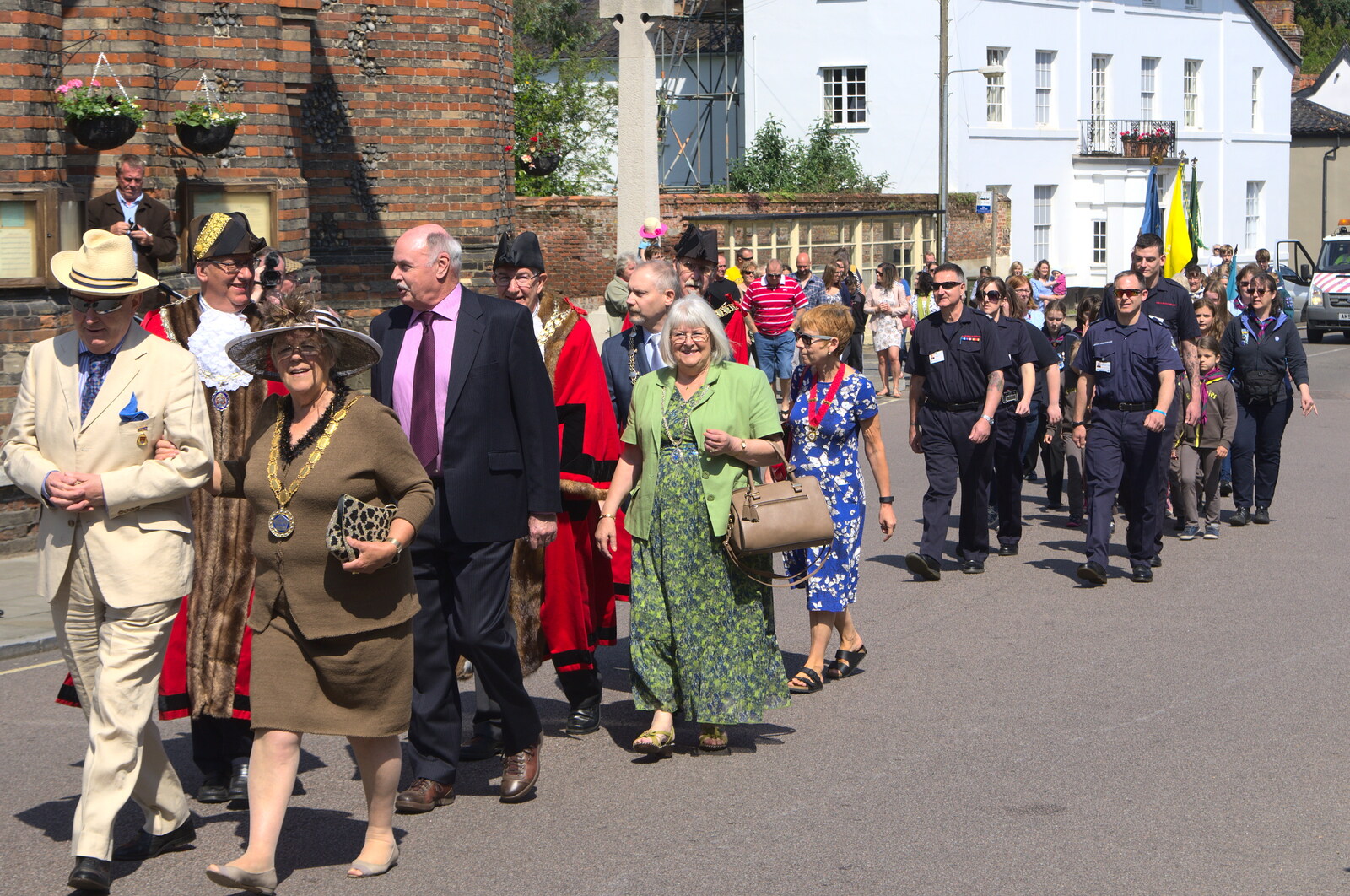 The great and the good follow the mayor from A Trip to the Office and the Mayor-Making Parade, Eye, Suffolk - 4th June 2016