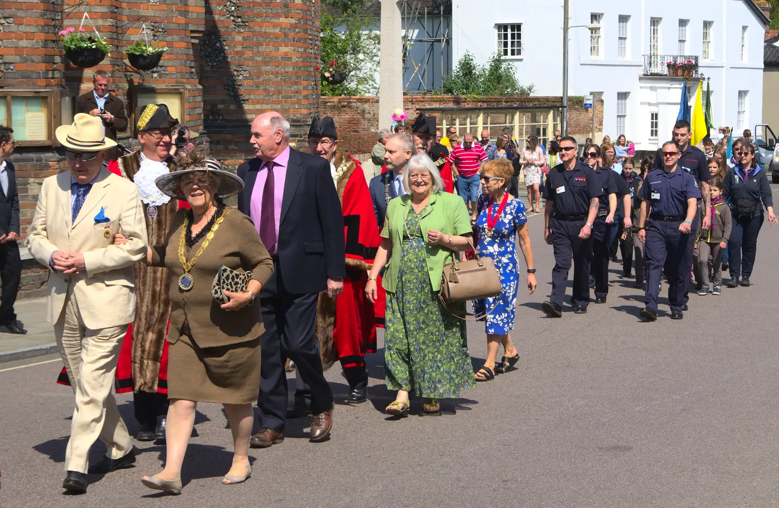 The great and the good follow the mayor, from A Trip to the Office and the Mayor-Making Parade, Eye, Suffolk - 4th June 2016