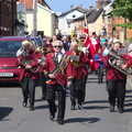 The GSB leads the way up Church Street, A Trip to the Office and the Mayor-Making Parade, Eye, Suffolk - 4th June 2016