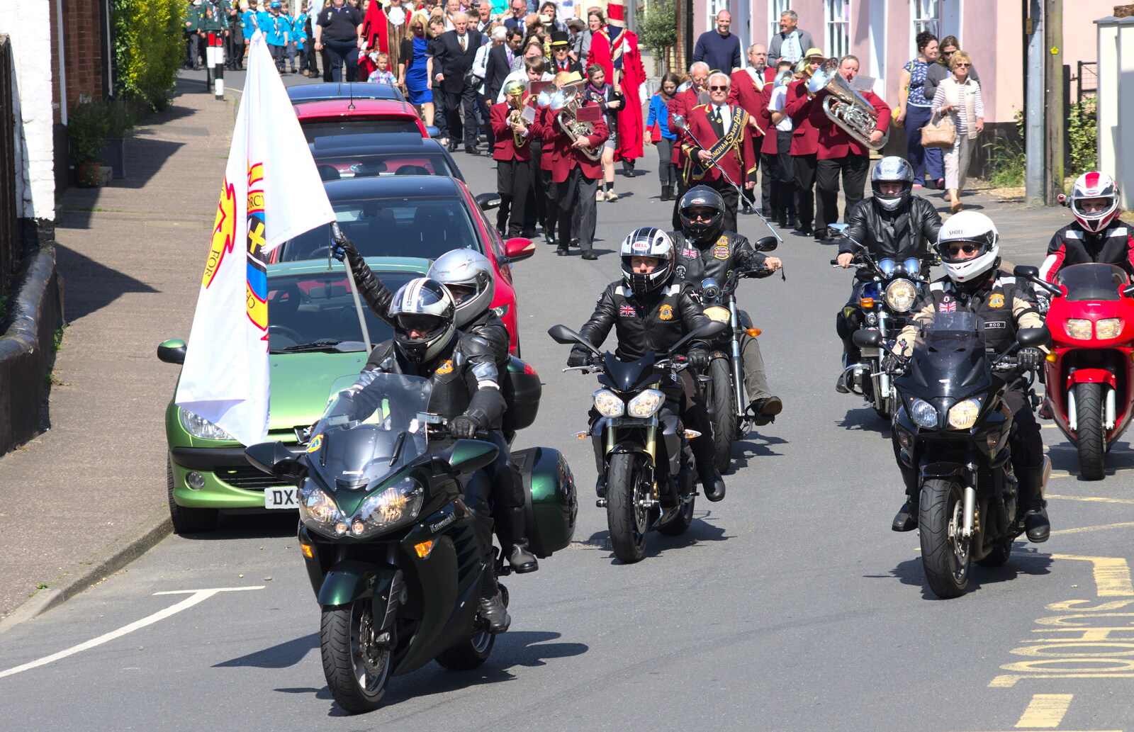 The Christian bikers in action from A Trip to the Office and the Mayor-Making Parade, Eye, Suffolk - 4th June 2016