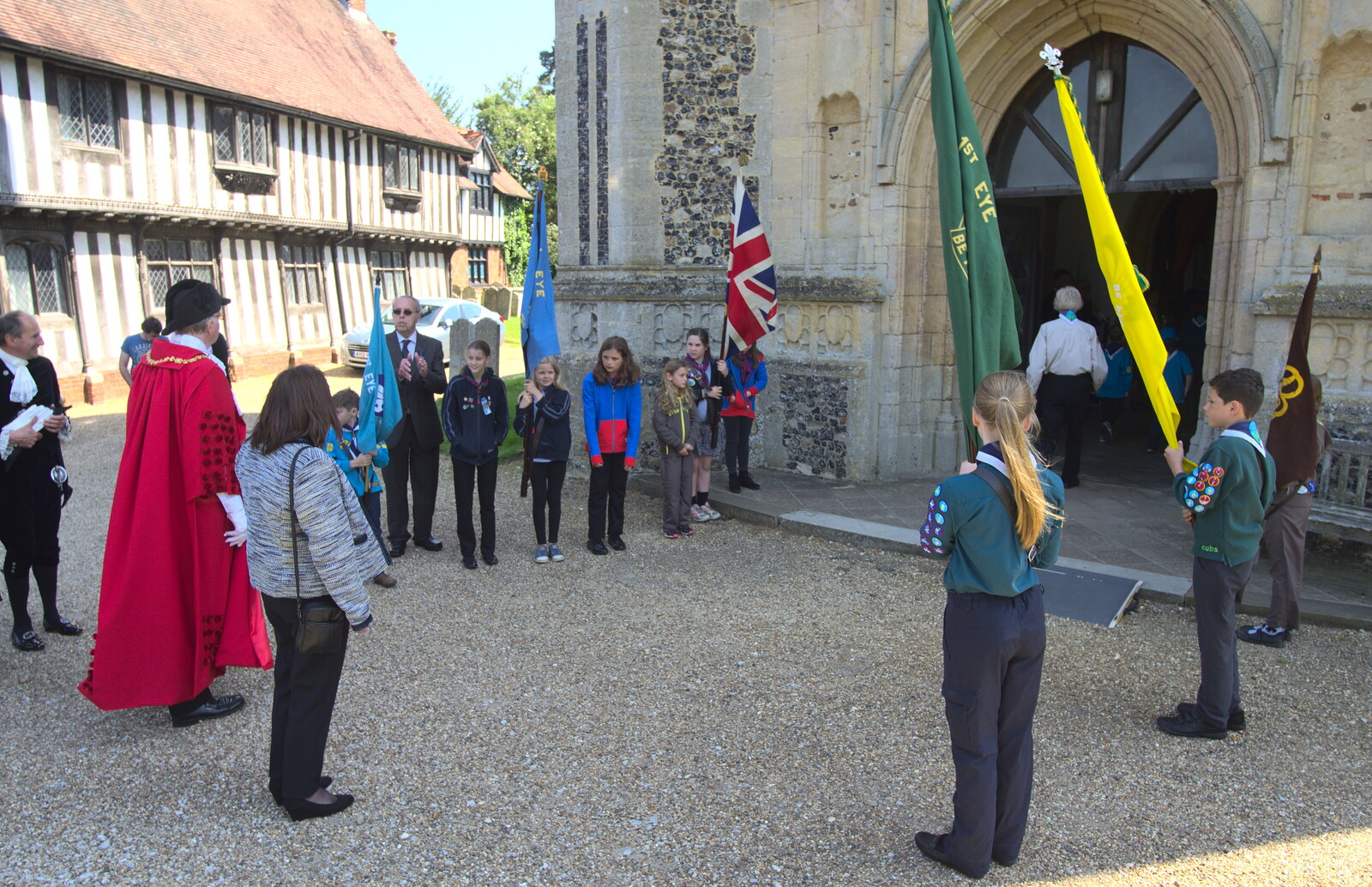 The mayor walks through a guard of honour from A Trip to the Office and the Mayor-Making Parade, Eye, Suffolk - 4th June 2016