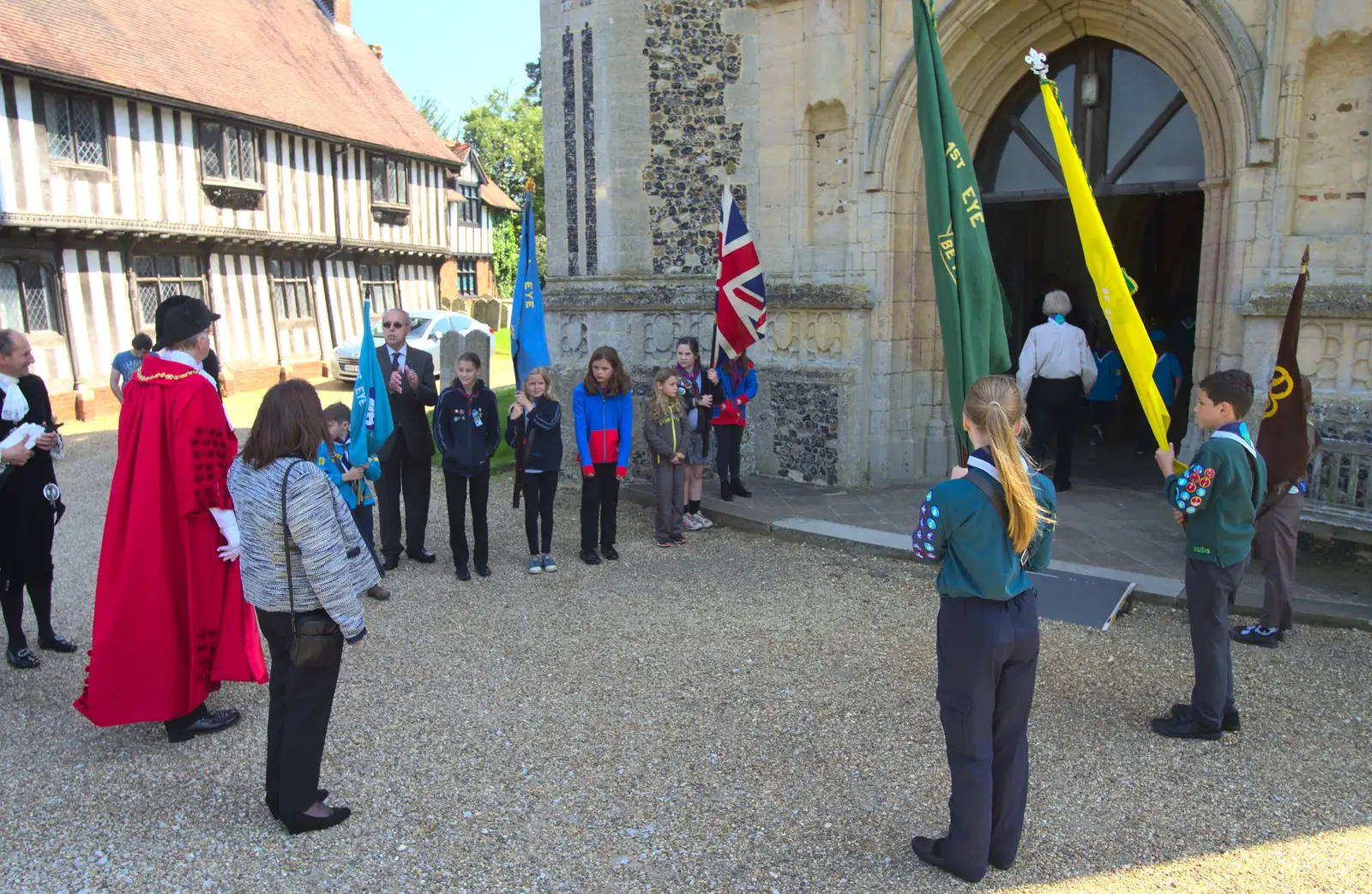 The mayor walks through a guard of honour, from A Trip to the Office and the Mayor-Making Parade, Eye, Suffolk - 4th June 2016