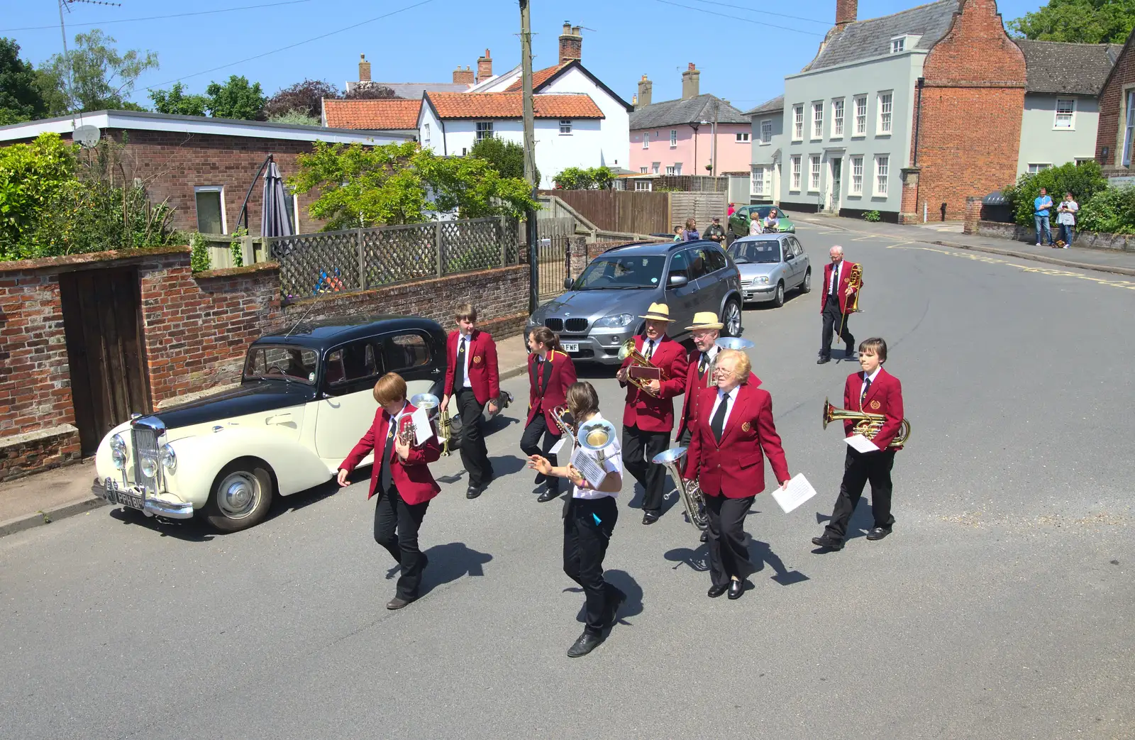 The Gislingham Silver Band re-assembles, from A Trip to the Office and the Mayor-Making Parade, Eye, Suffolk - 4th June 2016