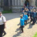 The Beavers are led out of the church, A Trip to the Office and the Mayor-Making Parade, Eye, Suffolk - 4th June 2016