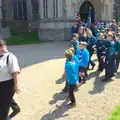 The Beavers are led out of the church, A Trip to the Office and the Mayor-Making Parade, Eye, Suffolk - 4th June 2016