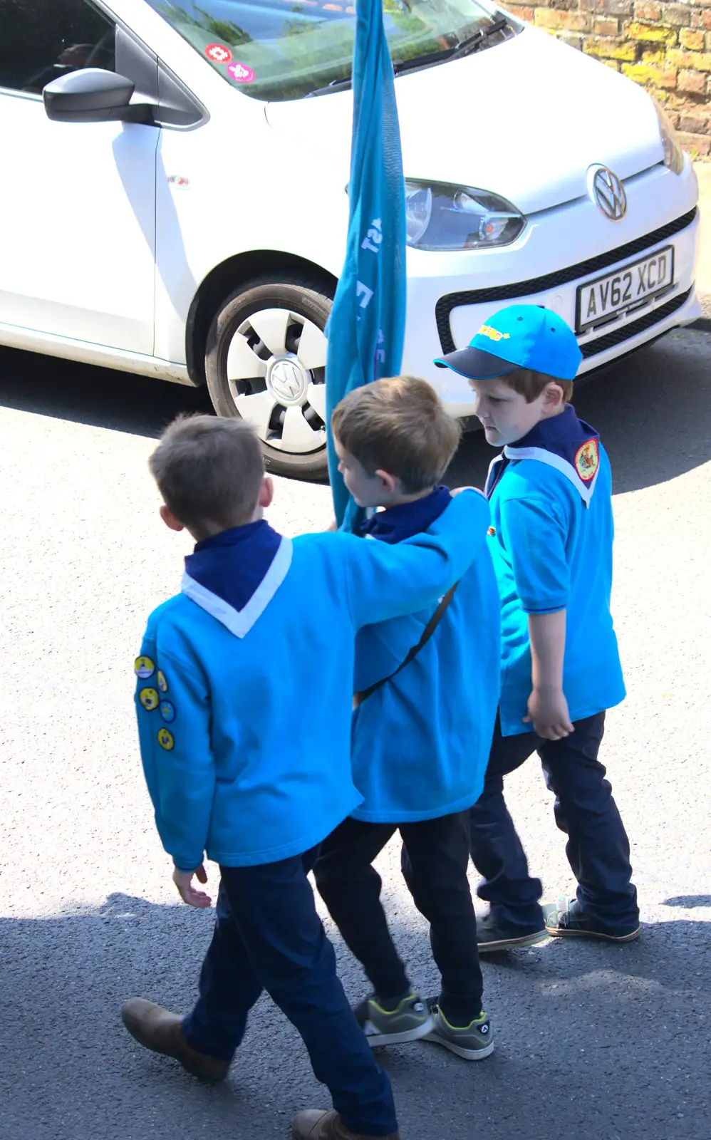 Fred gets to carry the flag, from A Trip to the Office and the Mayor-Making Parade, Eye, Suffolk - 4th June 2016