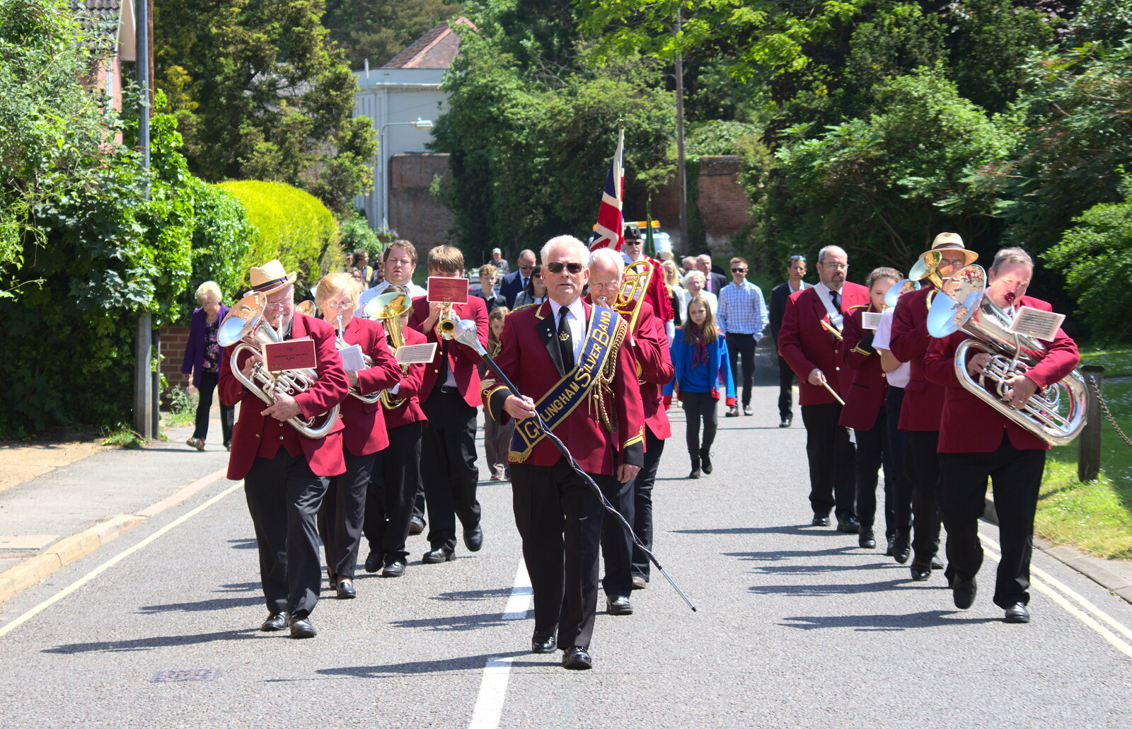 The Gislingham Silver Band on Castle Street from A Trip to the Office and the Mayor-Making Parade, Eye, Suffolk - 4th June 2016