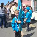 Fred poses with his flag, A Trip to the Office and the Mayor-Making Parade, Eye, Suffolk - 4th June 2016