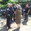 The Christian bikers chat to someone, A Trip to the Office and the Mayor-Making Parade, Eye, Suffolk - 4th June 2016