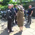 The Christian bikers chat to someone, A Trip to the Office and the Mayor-Making Parade, Eye, Suffolk - 4th June 2016